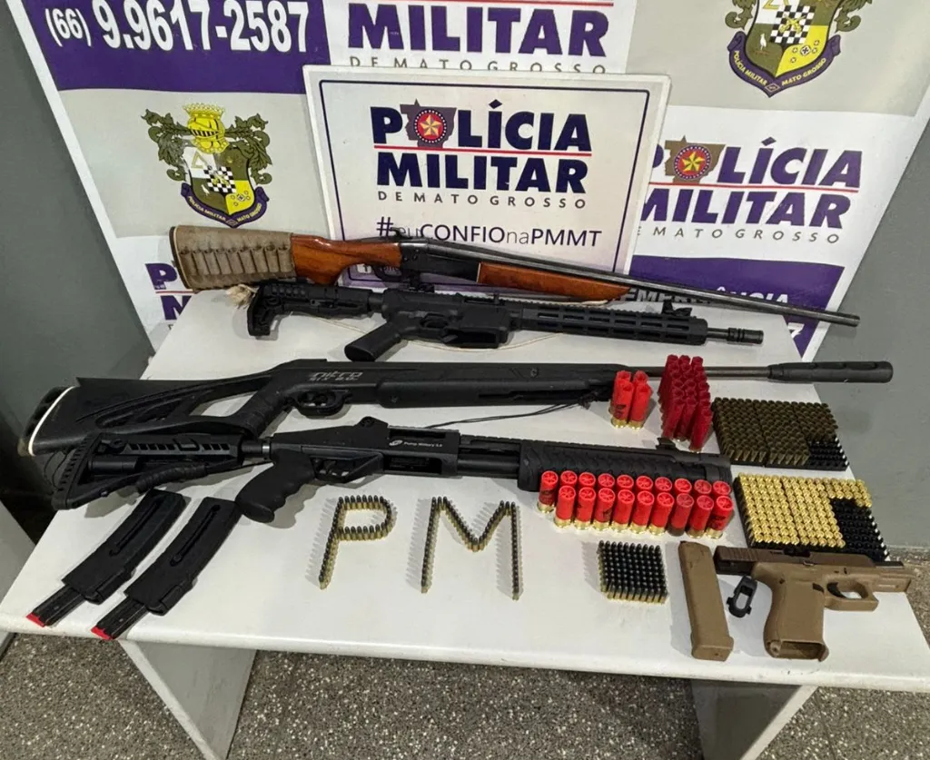 Polícia Militar apreende cinco armas em Guiratinga
