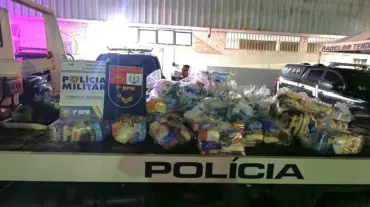 Cestas básicas apreendidas após roubo em Cuiabá