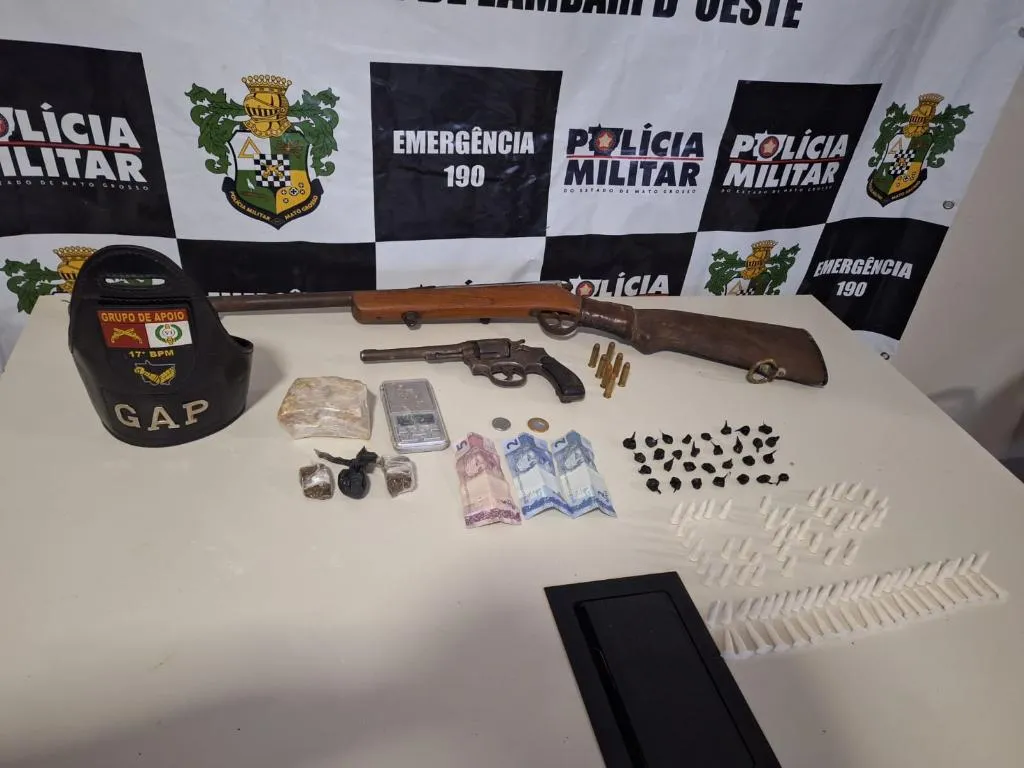 Polícia Militar prende faccionado com fuzil em MT