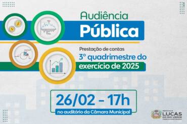 Prestação de contas do 3º quadrimestre de 2025 será apresentada pela Prefeitura no dia 26 de fevereiro