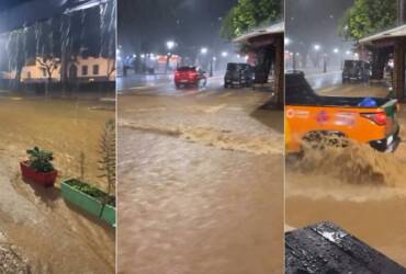 Temporal transforma ruas de Chapada dos Guimaraes -CenárioMT