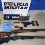 PM apreende três armas de fogo e munições durante abordagem na zona rural de Lucas do Rio Verde