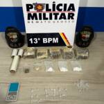 PM apreende drogas e prende suspeito por tráfico no bairro Tessele Júnior, em Lucas do Rio Verde