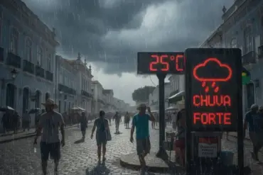 Imagem de pessoas andando na calçada no centro da cidade de Cuiabá-MT