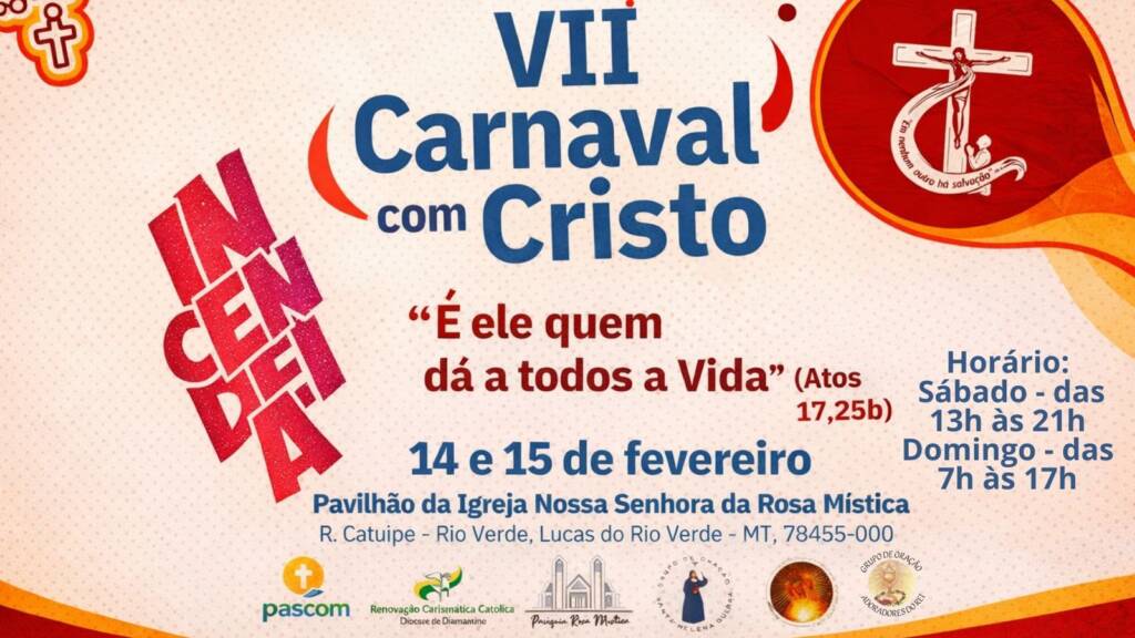 VII Carnaval com Cristo – Incendeia 2026 acontece nos dias 14 e 15 de fevereiro