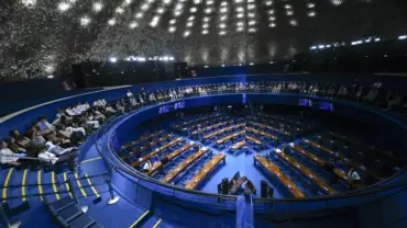 Senado Plenário do Senado Federal durante sessão deliberativa extraordinária.