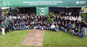 Alunos da Escola Agrícola do Senar MT, unidade Ranchão, participam da Show Safra, em Lucas do Rio Verde