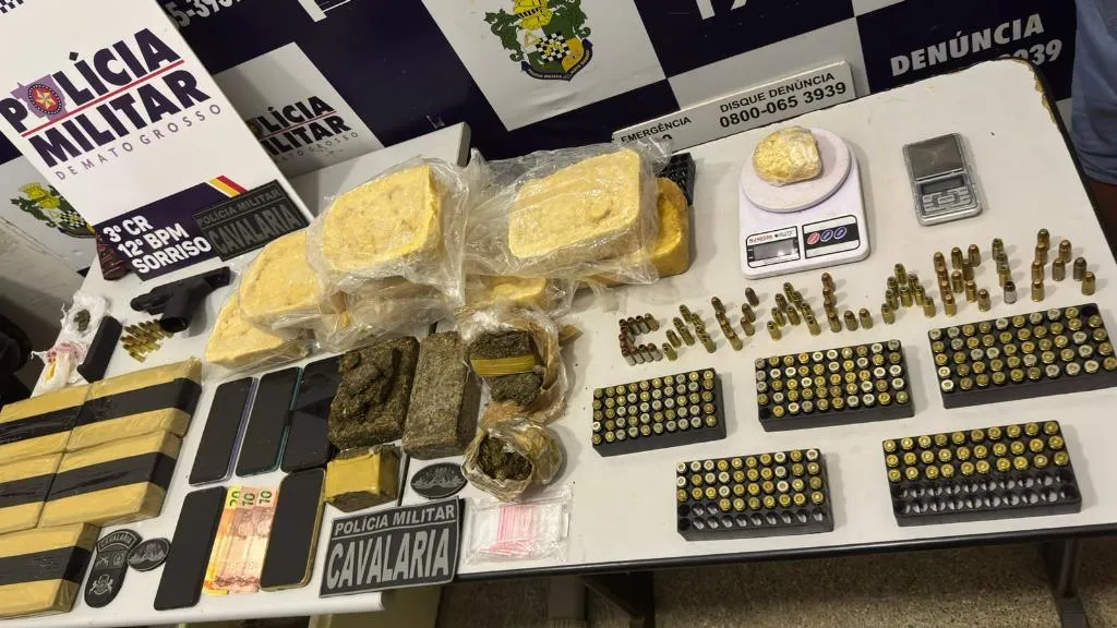 Tráfico de drogas em Sorriso: oito detidos pela PM