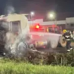 Incêndio em carreta mobiliza bombeiros na BR-163 em Mato Grosso
