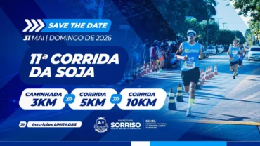 Sorriso se prepara para a 11ª Corrida da Soja; veja como se inscrever
