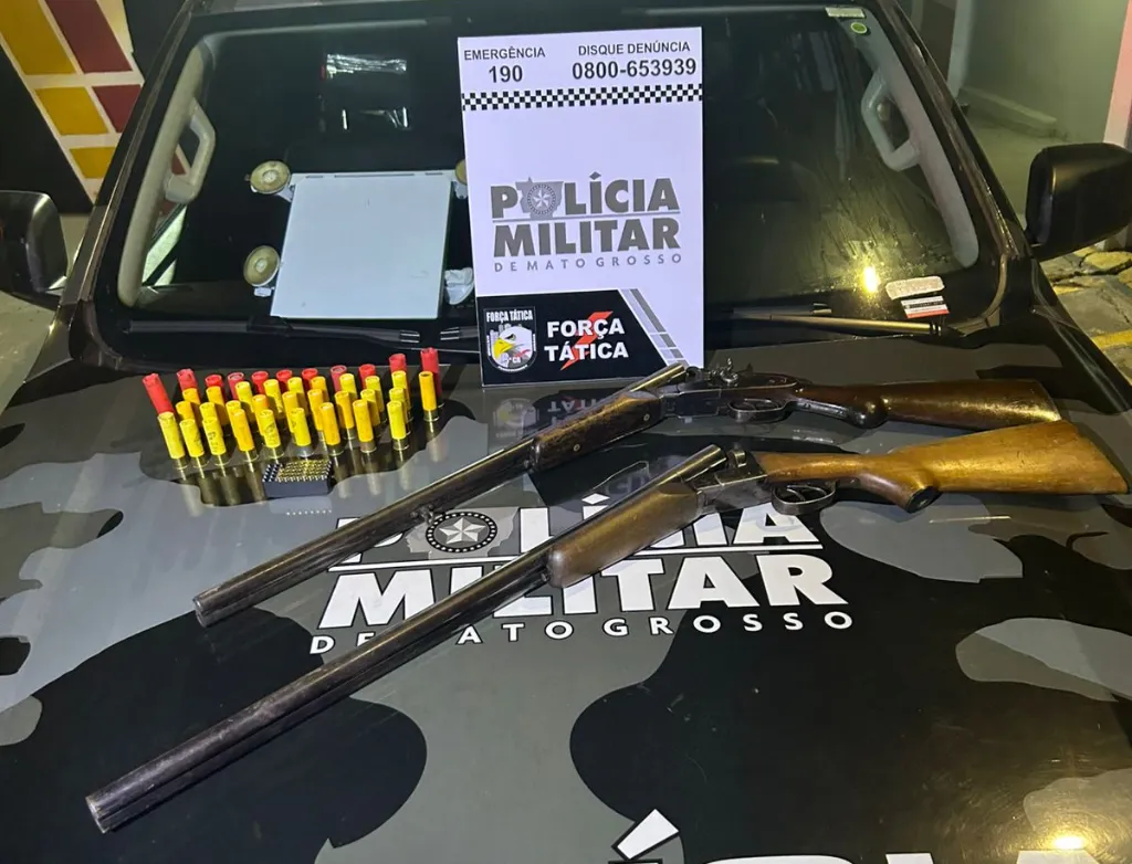 Porte ilegal de arma leva à prisão de trio em MT
