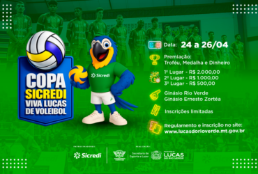 Inscrições abertas para a Copa Sicredi/Viva Lucas de Voleibol