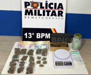 Polícia Militar apreende adolescente com drogas e dinheiro em Lucas do Rio Verde