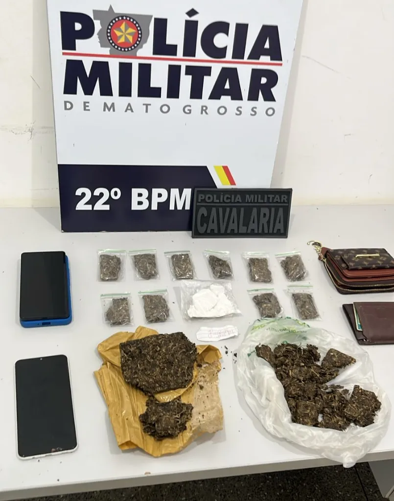 Drogas apreendidas pela PM - Foto: PMMT