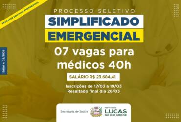 Prefeitura abre processo seletivo para a contratação de médicos 40 horas