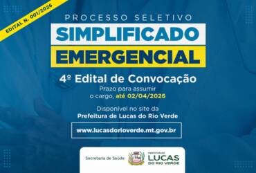 Seletivo Emergencial 001 2026 Prefeitura divulga 4º edital de convocação