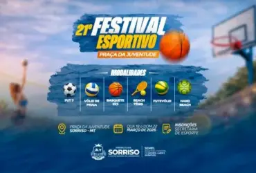 Sorriso abre inscricoes para o 21o Festival Esportivo Praca da Juventude -CenárioMT
