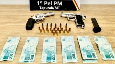 Polícia Militar apreende armas e dinheiro durante operação em Tapurah