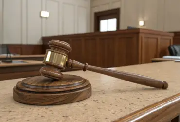 Foto de martelo em tribunal