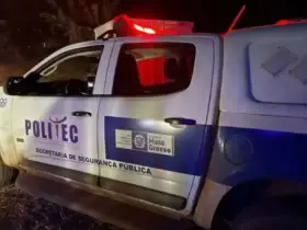 Viatura da politec estacionada à noite