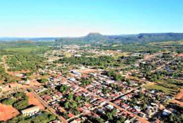 Foto tirada por drone sobrevoando Poxoréu