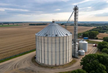 Foto aérea de silo de soja em mato grosso