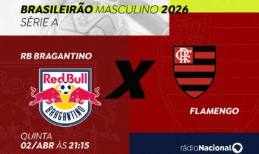 Flamengo enfrenta RB Bragantino com transmissão da Rádio Nacional nesta quinta-feira (2)