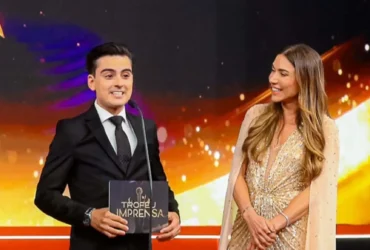 DuduCamargo retorna ao SBT e recebe elogio de Patrícia Abravanel no Troféu Imprensa