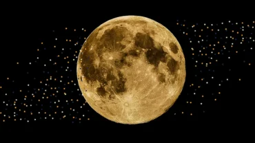 Calendário Fases da Lua Mês de Abril Elegante Escuro
