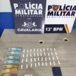 Cavalaria da PM prende homem e apreende menor com cocaína e maconha em Lucas do Rio Verde