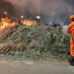 Bombeiros de Mato Grosso combatem focos de incêndio em Confresa e Juara durante a tarde de sexta