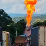 Serra de São Vicente é liberada após horas de interdição; carreta-tanque pegou fogo (VÍDEO)