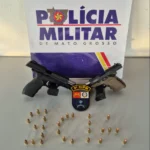 PM prende suspeitos de execução em Alto Paraguai e apreende pistolas 9mm e .380