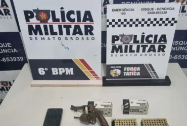 Porte ilegal de arma de fogo em Cáceres: PM prende suspeito