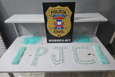 Cocaína apreendida durante a operação contra o tráfico em Nobres