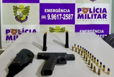 Arma e munições apreendidas em Guiratinga