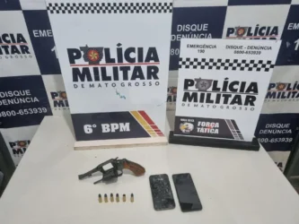 Arma e munições apreendidas em Cáceres