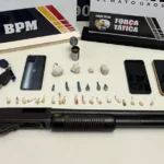 Ação do 6º Comando: Polícia Militar prende três suspeitos e apreende espingarda calibre 12 em Cáceres