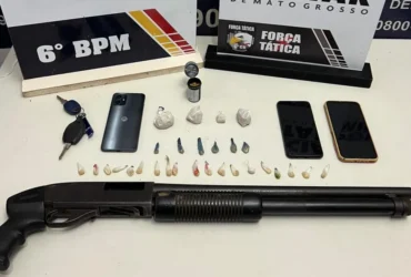 Polícia Militar apreende espingarda e drogas com faccionados em Cáceres