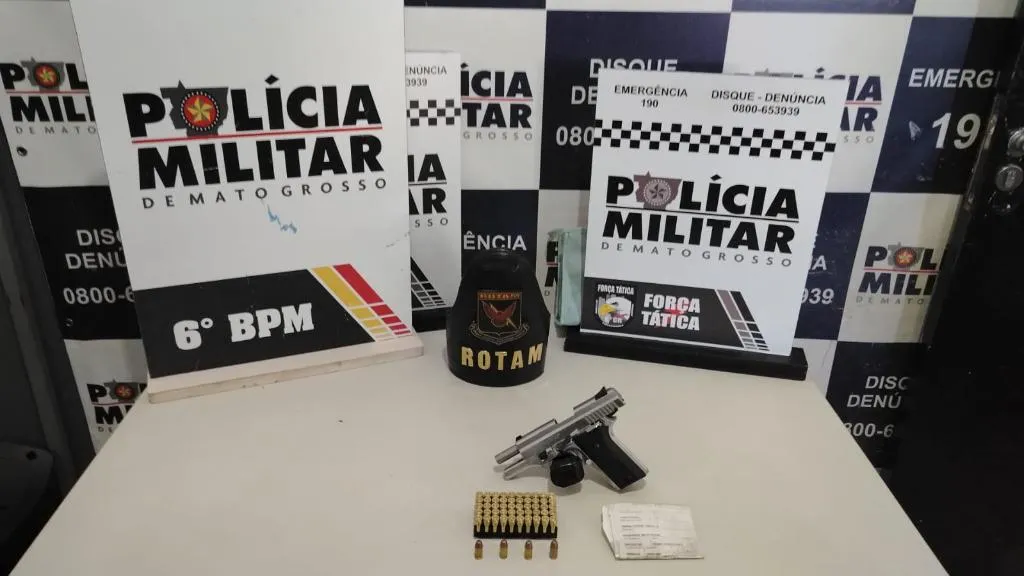Polícia prende suspeito de homicídio em Cáceres com arma apreendida