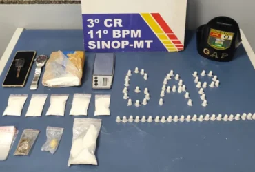 Tráfico de drogas: PM prende suspeito com cocaína em Sinop