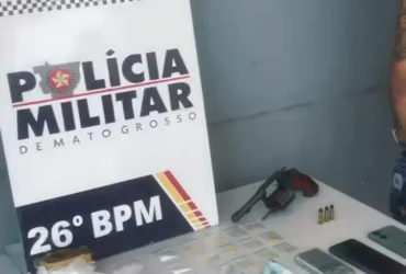 Tráfico de drogas: suspeito é preso com arma em Nova Mutum