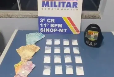 Tráfico de drogas: PM prende suspeito com cocaína em Sinop