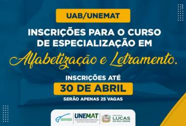 UAB Unemat oferta vagas para curso de especialização em Alfabetização e Letramento