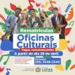 Vagas remanescentes das oficinas culturais estão abertas a partir desta terça-feira (28)