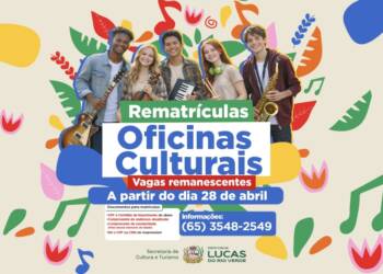 Vagas remanescentes das oficinas culturais estão abertas a partir desta terça feira (28)