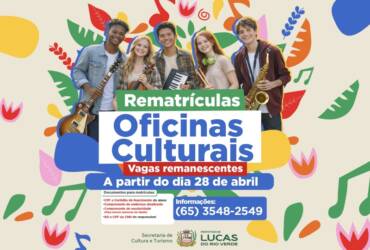 Vagas remanescentes das oficinas culturais estão abertas a partir desta terça feira (28)