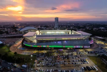 Foto aérea da arena pantanal de Cuiabá