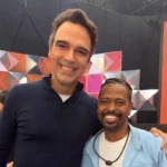 Leandro posa com Tadeu Schmidt após BBB 26 e repercute encontro