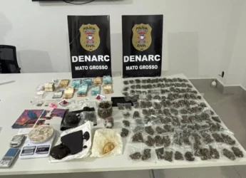 Drogas apreendidas em operação contra o tráfico em cuiabá
